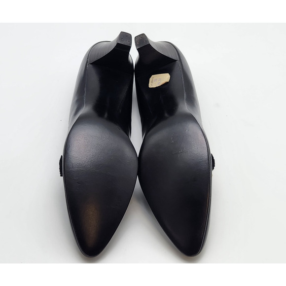 Saks Fifth Avenue Womens 'Fenton Last' Classic Black Leather Platform Pumps 9.5 - Picture 12 of 12